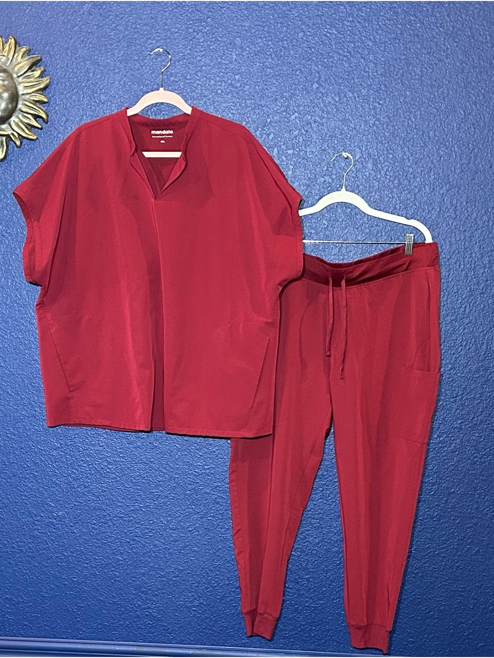 Maroon Mandala Scrub Set